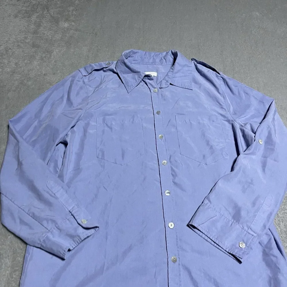 Chicos Top Womens Large Chicos 2 Tunic Button Down Modal Blend‎ Lightweight